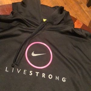 Black and Pink, Nike-Livestrong Hoodie! Men’s xl!